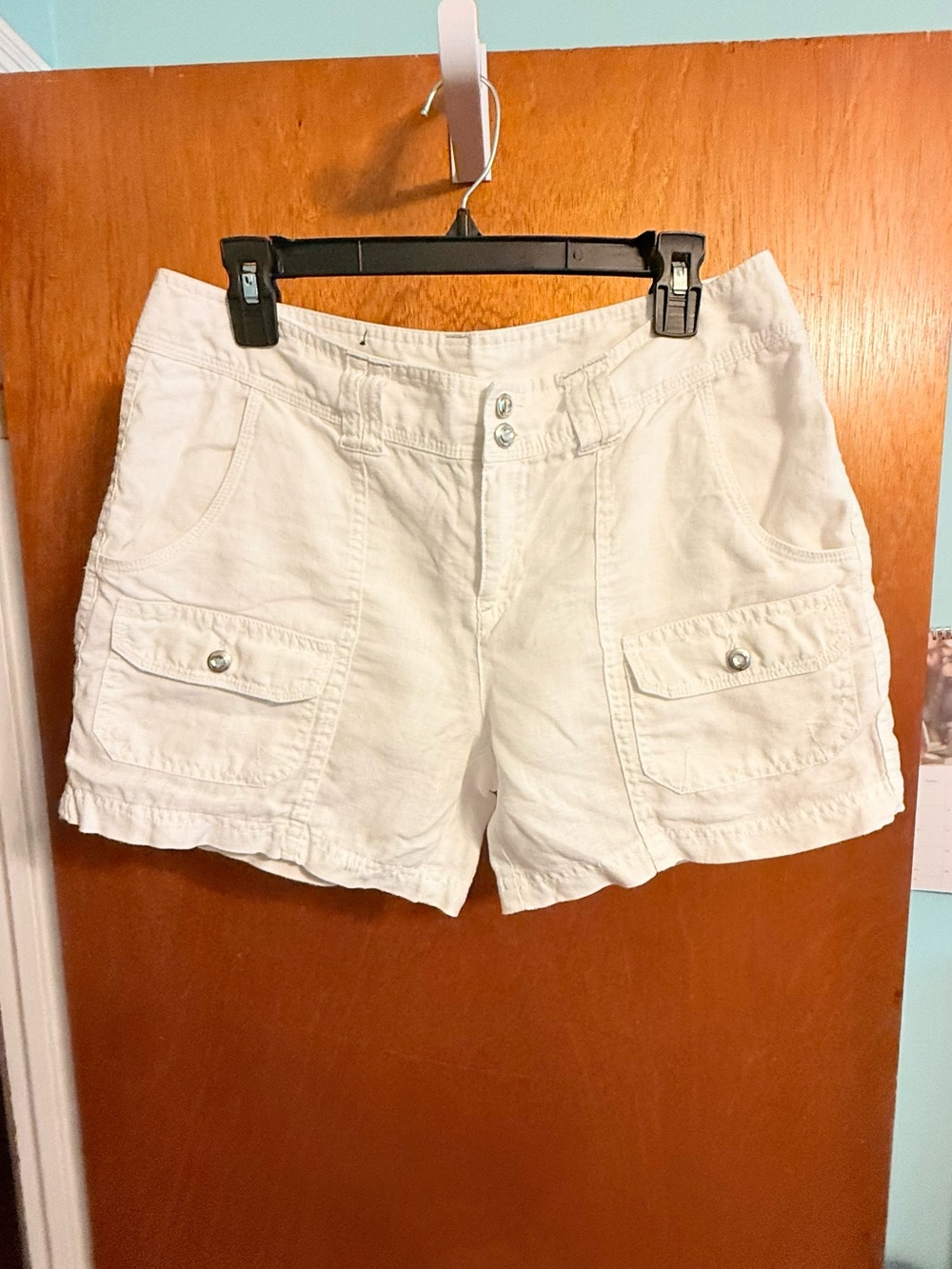 Women's White Cargo Shorts